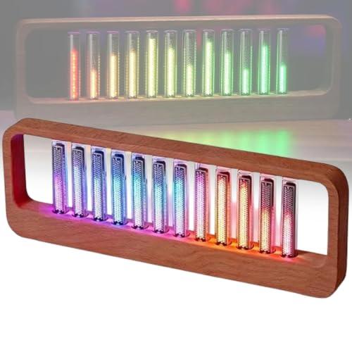 Lámpara de espectro musical RGB para estudio con base de madera 2