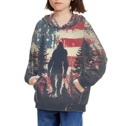 Image of WELLFLYHOM Boys Hooded Sweatshirts Hoodie Pullover Cool Graphic Crewneck Blouses Size 6-16