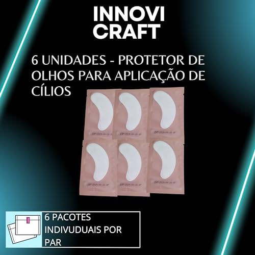 Kit com 6 unidades - Protetor De Pálpebra Em Gel Patch Pad Alongamento Cílios Eye Gel Patches INNOVI