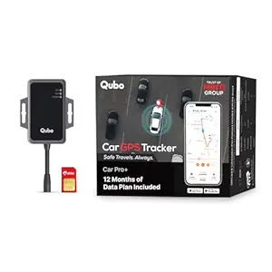 Qubo Wired Car GPS Tracker from Hero Group | AI Features | Live Tracking + Engine ON-Off Alerts | Anti-Theft | Towing Alerts | Accident Alerts | Installation Support | Car Pro+ | 12 Months SIM Data |