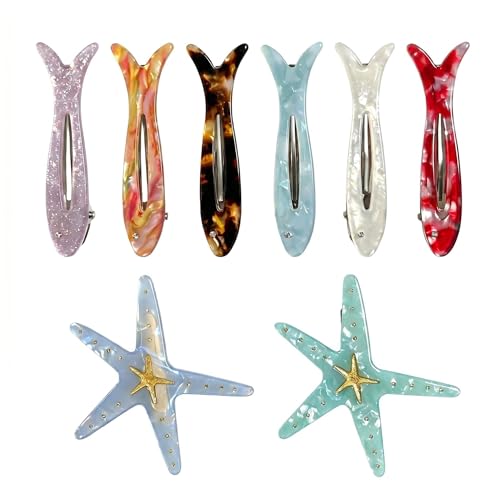Barrettes étoile de mer en acétate pour sublimer vos coiffures d'été à la plage