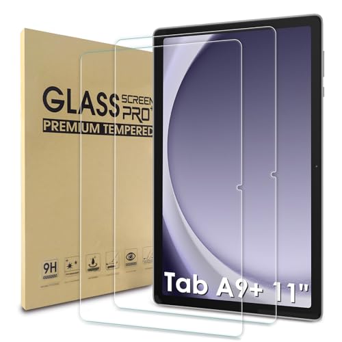 WD&CD 2 Pack Screen Protector Compatible with Samsung Galaxy Tab A9+ 11 Inch, Tempered Glass Film Replacement for Samsung Galaxy Tab A11 Plus【Anti Scratch 】【Anti Bubble】【High Definition】