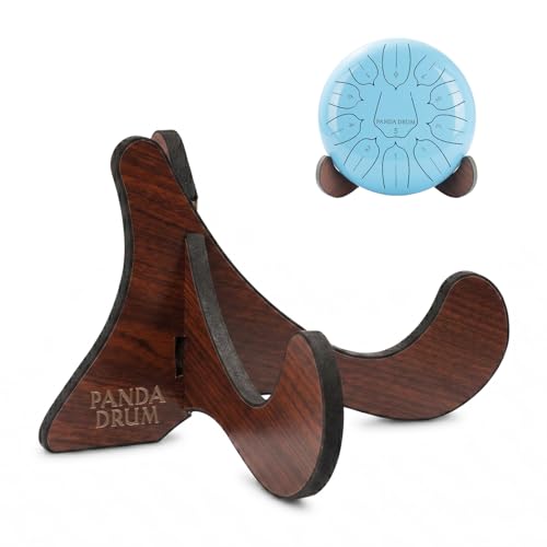 PANDA DRUM Wooden Stand for 11 and 15 inches Drums - Brown Handpan Stand with Soft Foam Lining...
