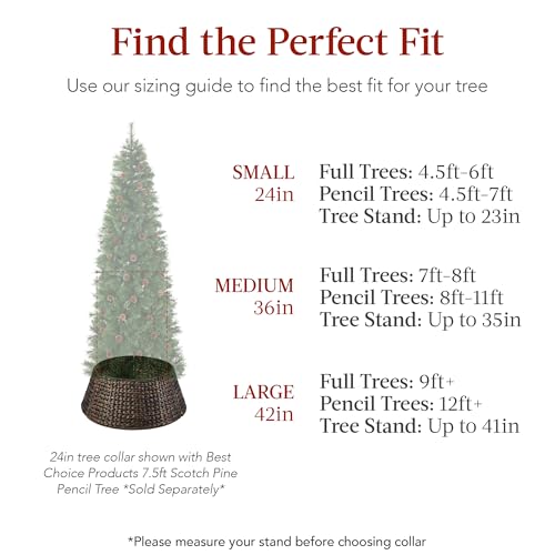 Best-Choice-Products-42in-Christmas-Tree-Collar-Woven-Hyacinth-4-Piece-Holiday-Rattan-Tree-Skirt-Accessory-for-Home-wCord-Cut-Out-Natural Best Choice Products 42in Christmas Tree Collar Woven Hyacinth 4 Piece Holiday Rattan Tree Skirt Accessory for Home wCord Cut Out Natural