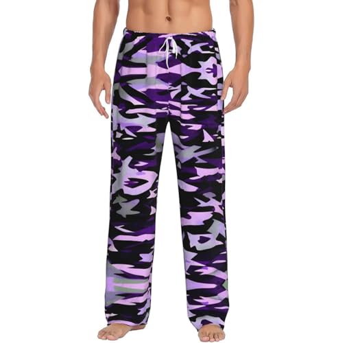 Pyjama homme camouflage américain violet et pantalon de sommeil léger