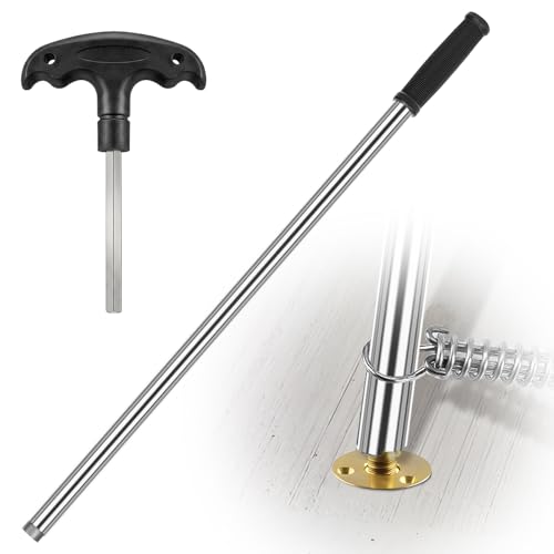 YUNVI Pool Cover Tool Set 30 1/2 inch Stainless Steel Pool Cover Rod with Hex Key Swimming Pool Cover Installation and Removal Tool for Standard Pool Cover Anchors