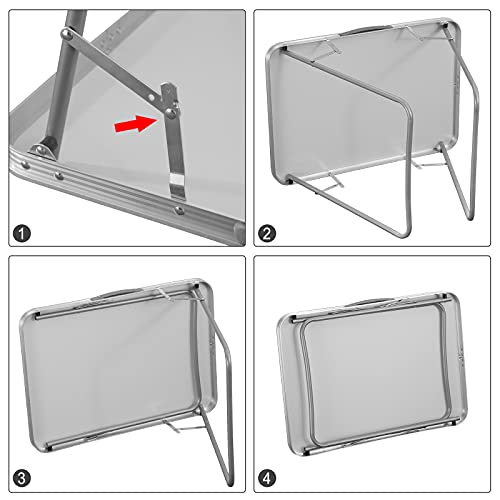 WOLTU Portable Folding Camping Table, Lightweight Aluminum Picnic Table with Handle, Fold Up Garden Table for Outdoor Beach BBQ, 70 x 50 x 60 cm, Black - Image 8