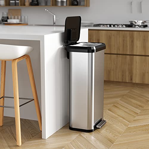 Itouchless Softstep Exp 20 Gallon Step Pedal Kitchen Trash Can With Absorbx Odor Filter, Stainless Steel With Dent-Proof Plastic Lid, 75 Liter Garbage Bin For Home, Office, Business, Store #TOP1