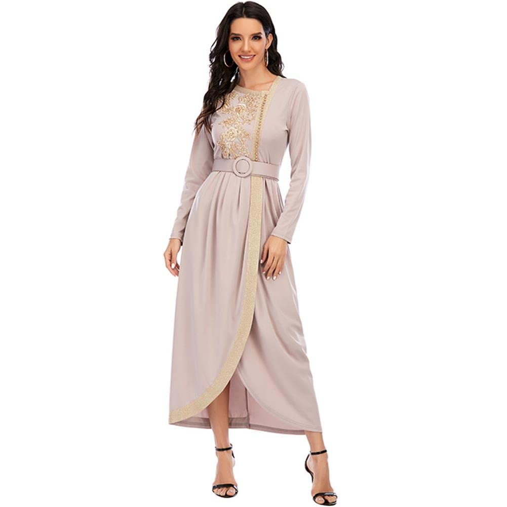 HZUXElegant Muslim Women's Long Dress Women Dubai Dress Kaftan Abayas Islamic Abaya