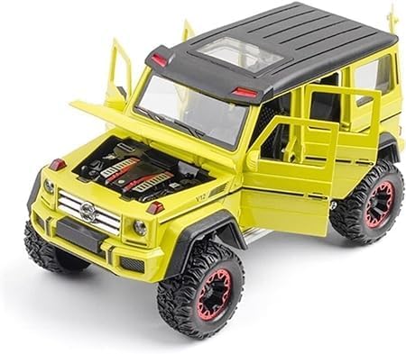 Image of 1 /24 Big Mercedes AMG G500 4X4 Toy Car Metal Pull Back Diecast Car with Openable Door and Sound Light, Gifts Toys for Kids (Green)