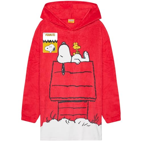 Peanuts Snoopy Hoodie Damen Oversize Plüsch Kuschelpullover Flauschige Decke mit Ärmeln und Kapuze Geschenke für Frauen Teenager