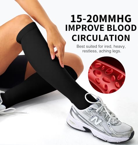Image of Copper Compression Socks Women & Men Circulation(6 pairs) - Best for Running, Nursing, Hiking, Recovery & Flight Socks