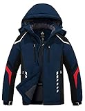 Wantdo Men's Ski Jacket Mountain Snowboard Jackets Insulated Hiking Winter Coat Navy Lage