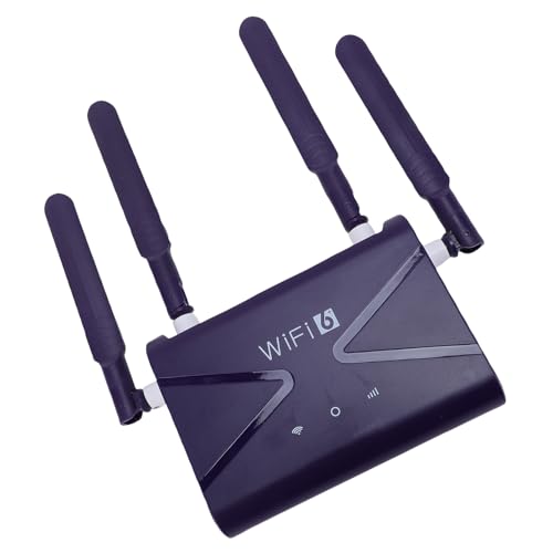 Modem 4G, Router WiFi6 Ad Alta Velocità con Slot SIM per Famiglie Uffici Viaggi Campeggio Casa