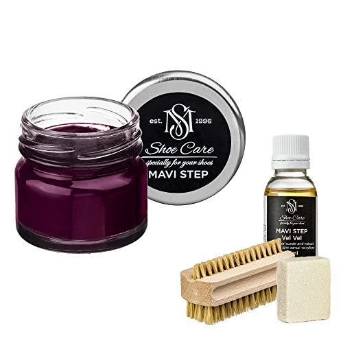 Kit d'entretien chaussures daim et nubuck Aurora - Coffret luxe de soin couleur 102 Lilas Foncé