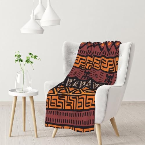 African Mud Cloth Tribal Throw Blanket,Super Soft Warm Flannel Bl...