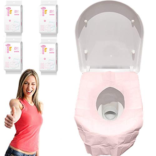 Housses de siège de toilette jetables, 40 pièces, extra large, doux et imperméable, pour enfants, femmes, adultes, emballage indépendant, housses de siège...