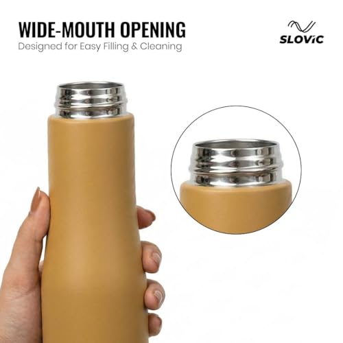 Image of SLOVIC Stainless Steel Water Bottle 1 LTR | 100% BPA Free & Leak-Proof | Sipper Water Bottle for Adults | Sipper Water Bottle for Adults | Ideal for Gym, Sports & Camping