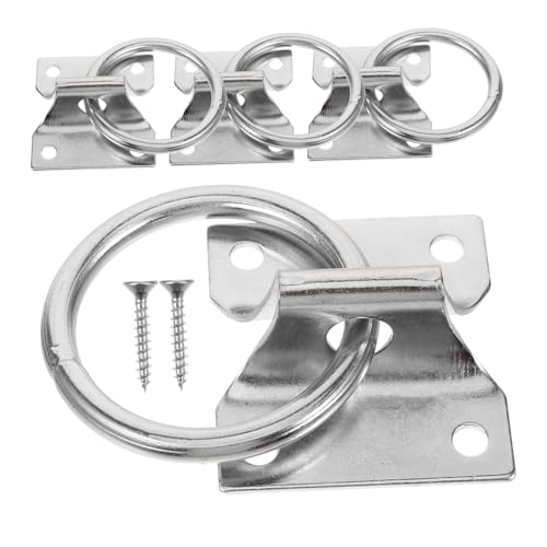 Sosoport 4pcs Stainless Steel Horse Tie Ring Solid Metal Horse Tie Equipment for Stable Barn