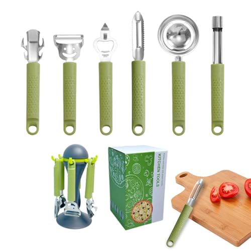 Pizza Rocker Cutter, Kitchen Tool Set Pizza Tool | 6 Pieces Pizza Shovel | Pizza Server Ergonomic Design Easy Grip Handle for Home Baking & Serving