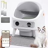 AMIPOW Lettiera Gatto Autopulente Aperta 80L & 11L, Controllo Tramite App