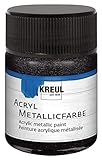 Resistente a la saliva Kreul 77585 - Pintura acrílica metálica, 50 ml, cristal negro metálico, glamurosa pintura acrílica con efecto metálico a base de agua, cremosa opaca, secado rápido y resistente al agua