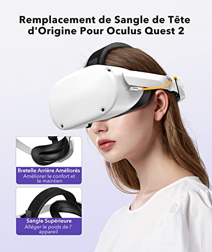 6000 mAh Gurt mit externem Akku für Oculus Quest 2, verstellbar, Ersatzgurt für Quest 2, verbesserte Version – Balancierung des Kopfes in VR Helm Meta - Image 5