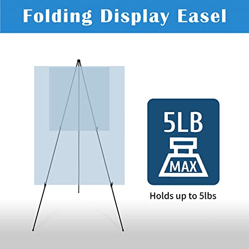 Falling In Art Display Easel Stand, 63" Instant Adjustable Poster Easel, Easy Folding Portable Tripod Stand For Signs, Posters, Wedding, Holds 5 Lbs (2 Pack) #TOP3