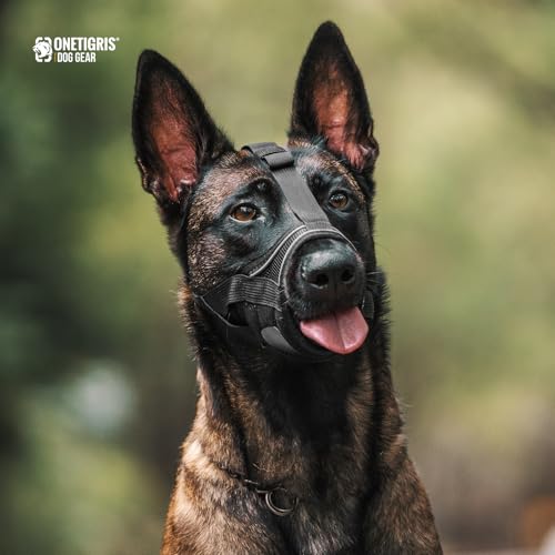 OneTigris Maulkorb, Nylon-Maulkorb Für Hunde Verstellbares Gurtband Geeignet für Maulkörbe von mittleren und großen Hunden Verhinderung von Bellen, Beißen und Kauen (XXL)