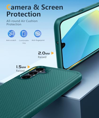 Image of FNTCASE for Galaxy A17 /A16 5G Phone Case - Samsung A17 Military Grade Drop Protection, 14ft Drop Tested, Screen Protector Included, Anti-Slip Matte Textured, TPU+PC Dual Layer Shockproof Cover (Green)