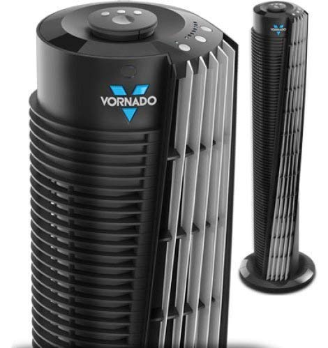 Photo 1 of Vornado Compact 29" Tower Air Circulator, with All New Signature V-Flow Technology, 3 Speed Settings and Energy LED Saving Timer, Remote Control Included
