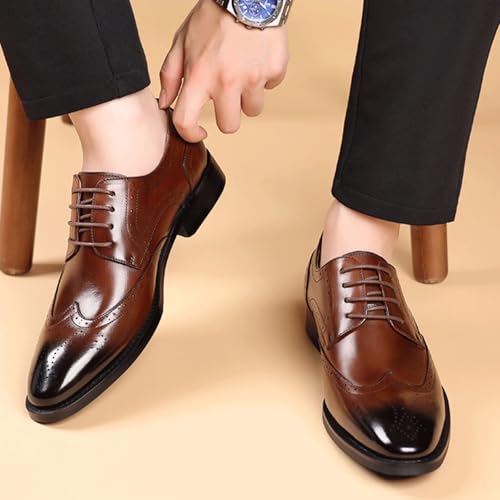 Men’s Modern Fashion Oxfords Shoes for Men, Pointed Toe Lace-up Fashion Classic Pointed Toe Comfortable Loafers Wedding Prom Formal Dress Casual Shoes for Men2