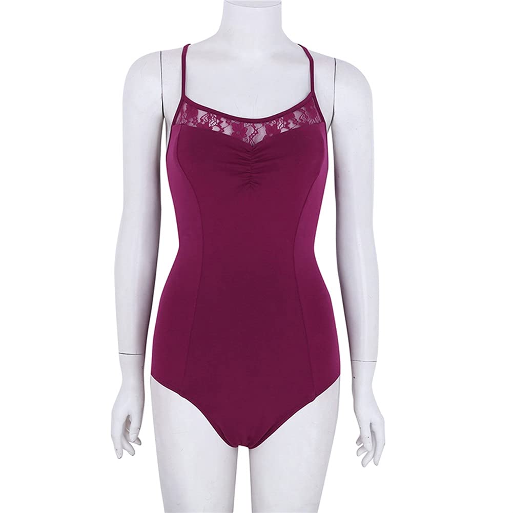 Body de gymnastique pour femme avec brassière intégrée et sangles croisées offrant un maintien chic
