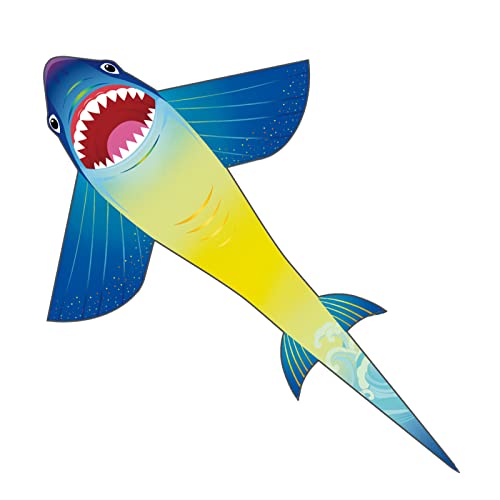 Nuoada Shark Kite for Kids and Adults, Easy to Fly for Beginner, Kite with Long Tail, Children Outdoor Beach Game, Includes 270ft Kite Line and Bag