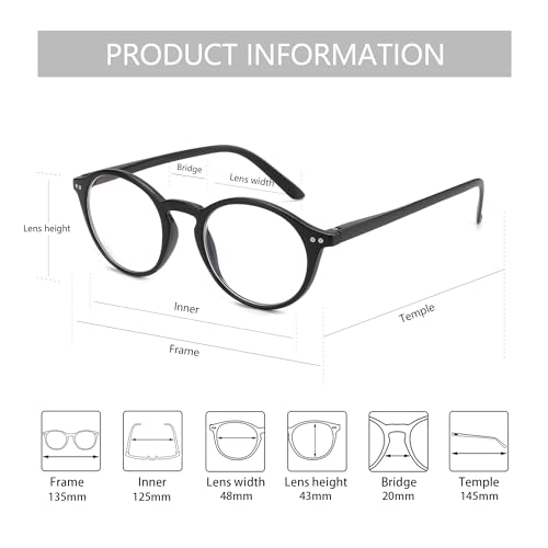 Image of BLUEMOKY Reading Glasses for Women Men, Blue Light Blocking Glasses 2 Pack, Computer Readers, Spring Hinge