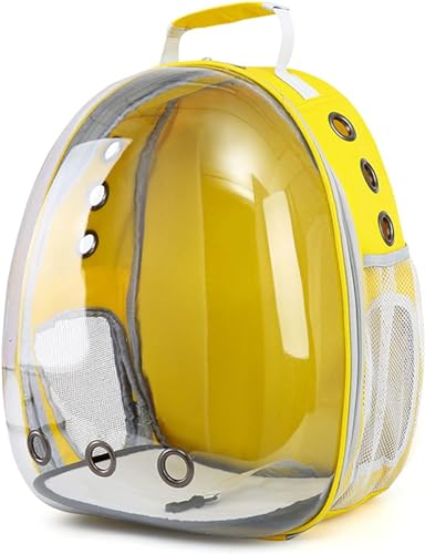 Image of The Pets Company Transparent Capsule Breathable Airline-Approved, Ventilate Carrier Backpack for Travel, Hiking and Outdoor for Cats & Kittens - Electric Yellow