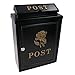 AB Tools Gold Rose Letter Post Mail Box Metal Black Wall Door Gate House Lockable