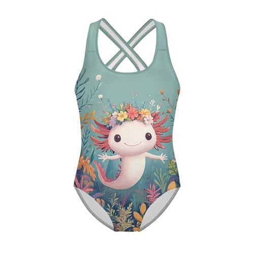 Image of Girls One Piece Swimsuit Teens Cross Back Summer Beach Wear for 5-14Y