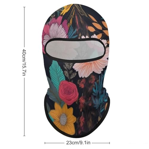 Balaclava para hombre, máscara para esquí y ciclismo, con diseño bohemio y floral, para invierno miniatura 2