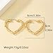 Gold Bamboo Earrings for Women 90s 80s Heart Hoop Earrings Y2k Hip Hop Party Custom Accessories Fashion Jewelry Gifts (Gold Heart Earrings)