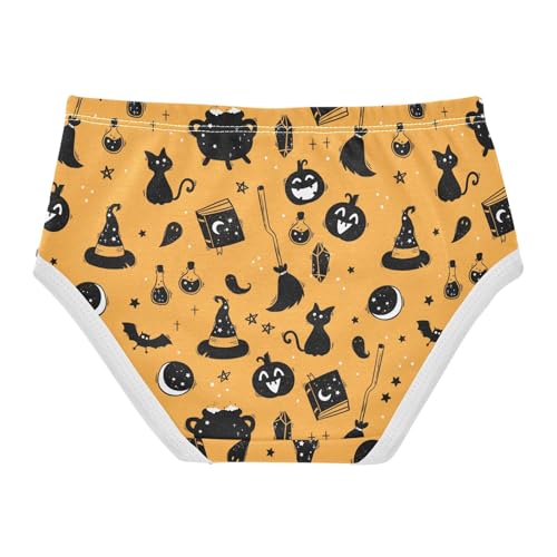 Little Girl Underwear Toddler Panties Kids Undies Halloween Cat Bats Witch Soft Cotton Briefs 2T-8Y2