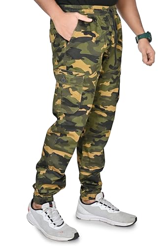 Image of Men's Premium Cargo Pants | Regular Fit Multi Pocket Premium Military Printed Cotton Casual Cargo Joggers Pants for Men |