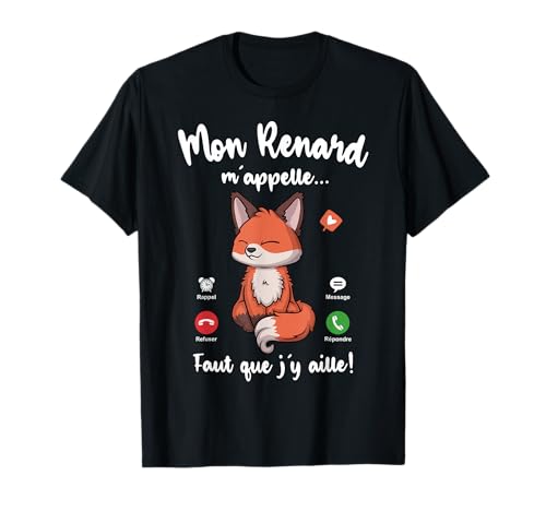 Tshirt Mon Renard m'appelle Femme Fille Enfant Humour Renard T-Shirt