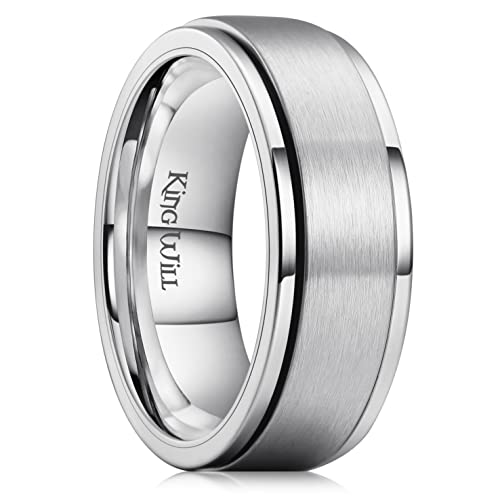 Bague rotative acier inoxydable noir argent or large choix de anneaux unisexes 8 mm