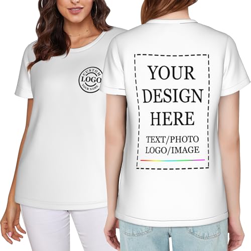 Custom T Shirts for Men Women,Personalized Shirts with Photo Logo Text,Customized T-Shirt for Front & Back Print4