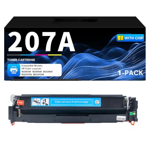 Toner cyan compatible HP Color LaserJet Pro M283fdw rendu chromatique précis avec puce