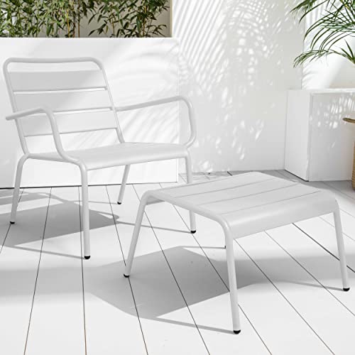 Repose-pied en métal blanc Palavas Oviala au design industriel durable - 7