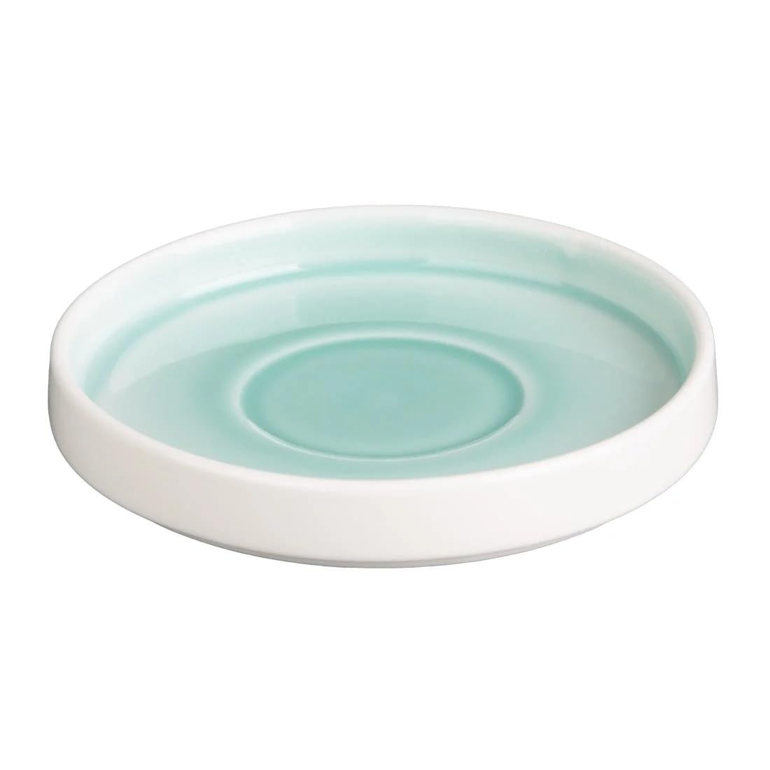 Olympia Fondant CU443 - Platillos para taza, color menta, 136 mm, set de 6, para taza de capuchino y café, vajilla para hostelería