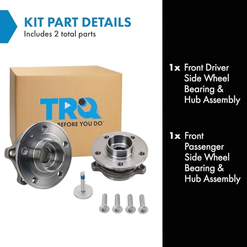Image of TRQ 2 Piece Wheel Bearing & Hub Assembly Set Compatible with 2019 Volvo S60 2017-2019 S90 V60 2018-2019 V90 V90 Cross Country XC60 2016-2019 XC90