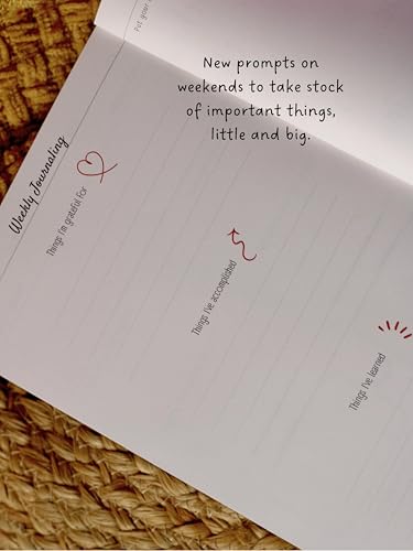 Image of THOUGHT PEN Wellness Daily Journal, Gratitude and Emotional Management, Undated, A5 Size, Hardcover, 21 Weeks, 244 pages, Illustrations, Weekly Activity, Guided Journal to Improve Thought Clarity and Keep Daily Record